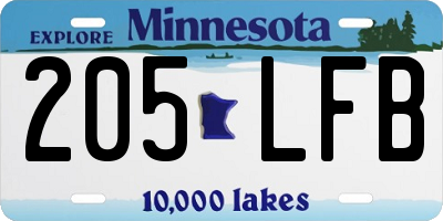 MN license plate 205LFB