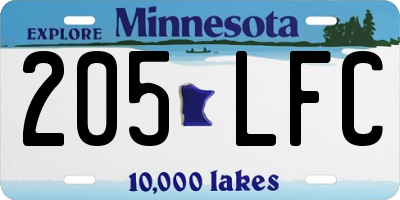 MN license plate 205LFC