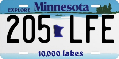 MN license plate 205LFE