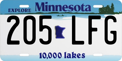MN license plate 205LFG