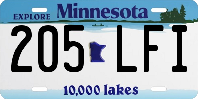MN license plate 205LFI