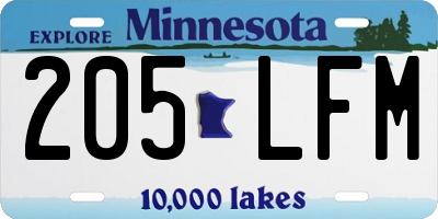 MN license plate 205LFM