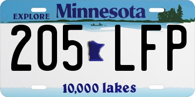 MN license plate 205LFP