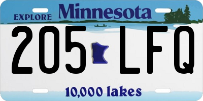 MN license plate 205LFQ