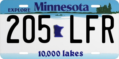 MN license plate 205LFR