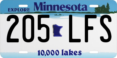 MN license plate 205LFS
