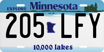 MN license plate 205LFY