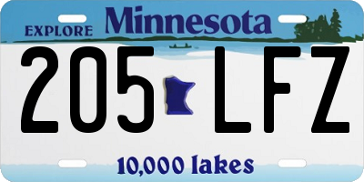 MN license plate 205LFZ