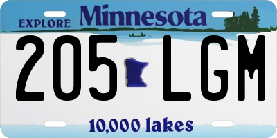 MN license plate 205LGM