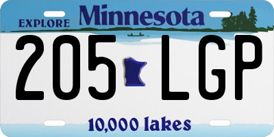 MN license plate 205LGP
