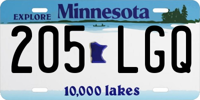 MN license plate 205LGQ