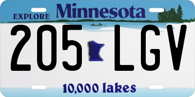 MN license plate 205LGV