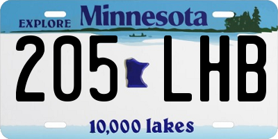 MN license plate 205LHB