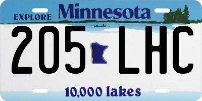 MN license plate 205LHC