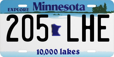 MN license plate 205LHE