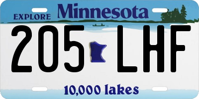 MN license plate 205LHF