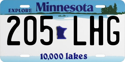 MN license plate 205LHG