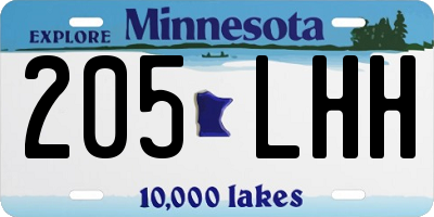 MN license plate 205LHH