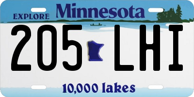 MN license plate 205LHI