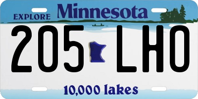 MN license plate 205LHO