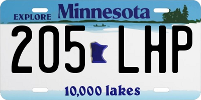 MN license plate 205LHP