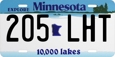 MN license plate 205LHT