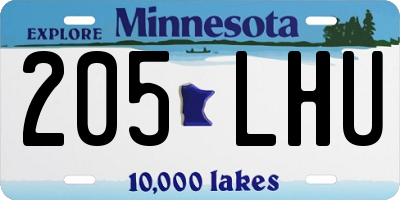MN license plate 205LHU