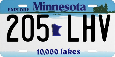 MN license plate 205LHV