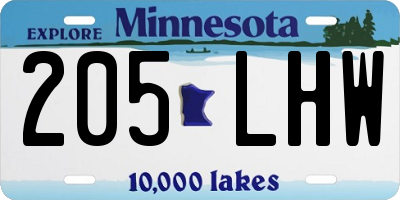 MN license plate 205LHW