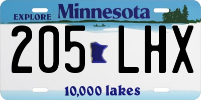 MN license plate 205LHX