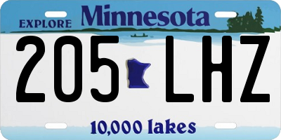 MN license plate 205LHZ