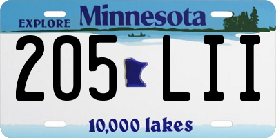 MN license plate 205LII