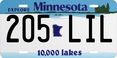 MN license plate 205LIL