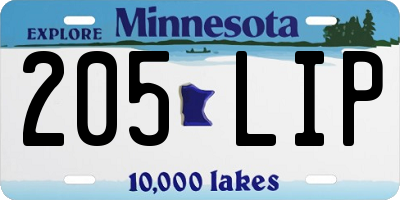 MN license plate 205LIP