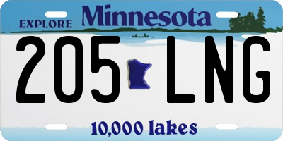 MN license plate 205LNG