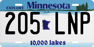 MN license plate 205LNP
