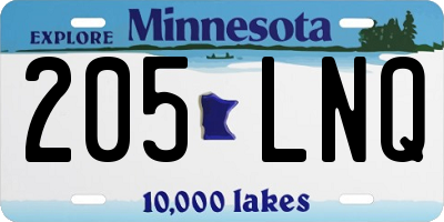 MN license plate 205LNQ