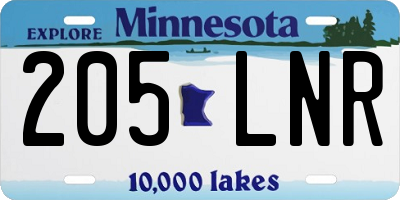 MN license plate 205LNR