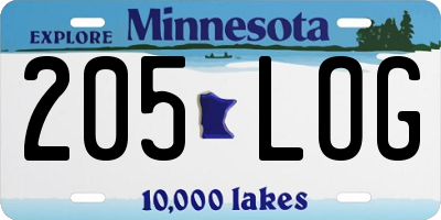 MN license plate 205LOG