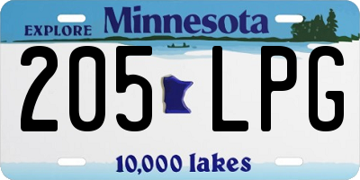 MN license plate 205LPG