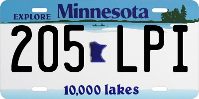 MN license plate 205LPI
