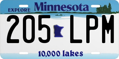 MN license plate 205LPM