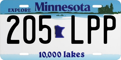 MN license plate 205LPP
