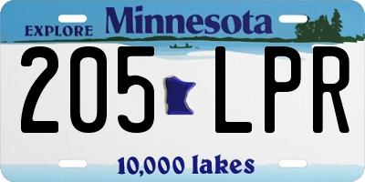 MN license plate 205LPR