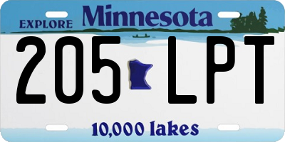 MN license plate 205LPT