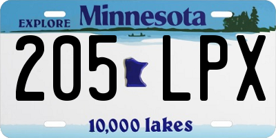 MN license plate 205LPX