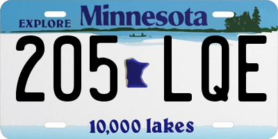MN license plate 205LQE
