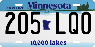 MN license plate 205LQO