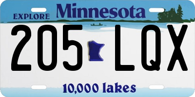 MN license plate 205LQX