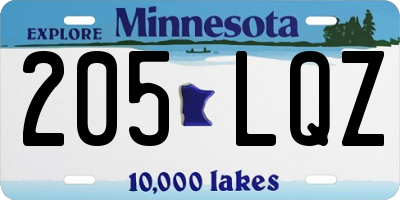 MN license plate 205LQZ